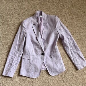 Mango Lavender Linen Blazer EUC
